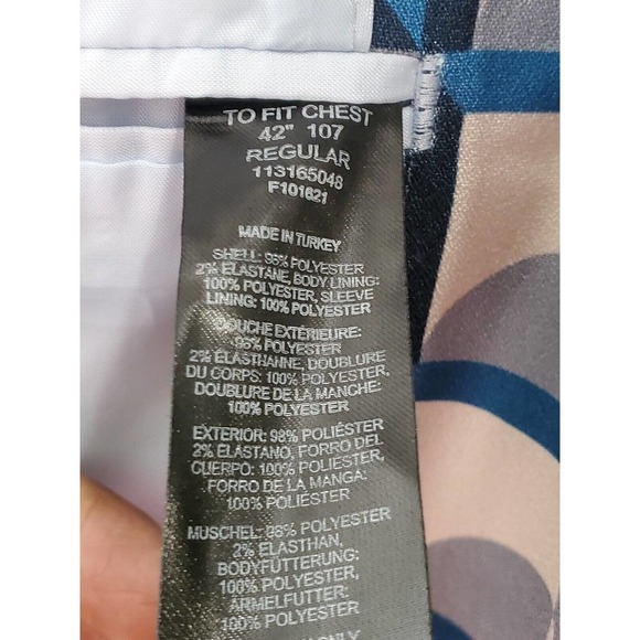 Asos Men Multicolor Polyester Long Sleeve Single Breasted Two Buttons Blazer 42 - Picture 9 of 10